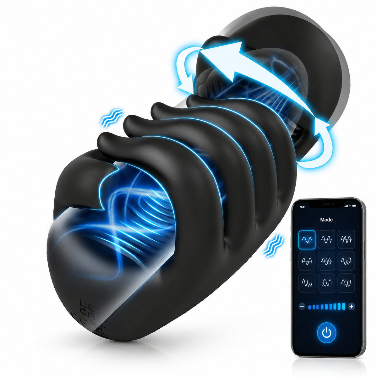 Eichel-Trainer Penis Vibrator Stimulator Masturbator mit 10 Vibrationsmodi & Twist & Rub