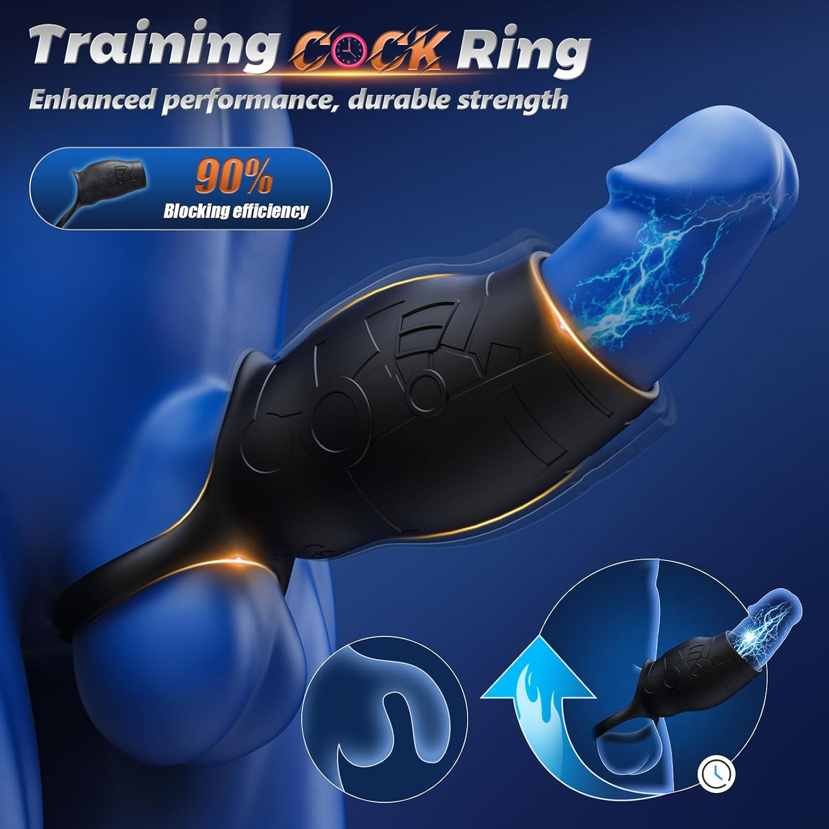Cockring Penishüllen Vibrator Training-Extender Masturbator mit 10 Vibrationsmodi