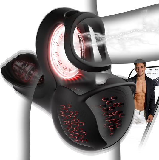 360° Hoden Vollabdeckungsstimulator Penistrainer Vibrator mit 9 Vibrations & Heizmodi
