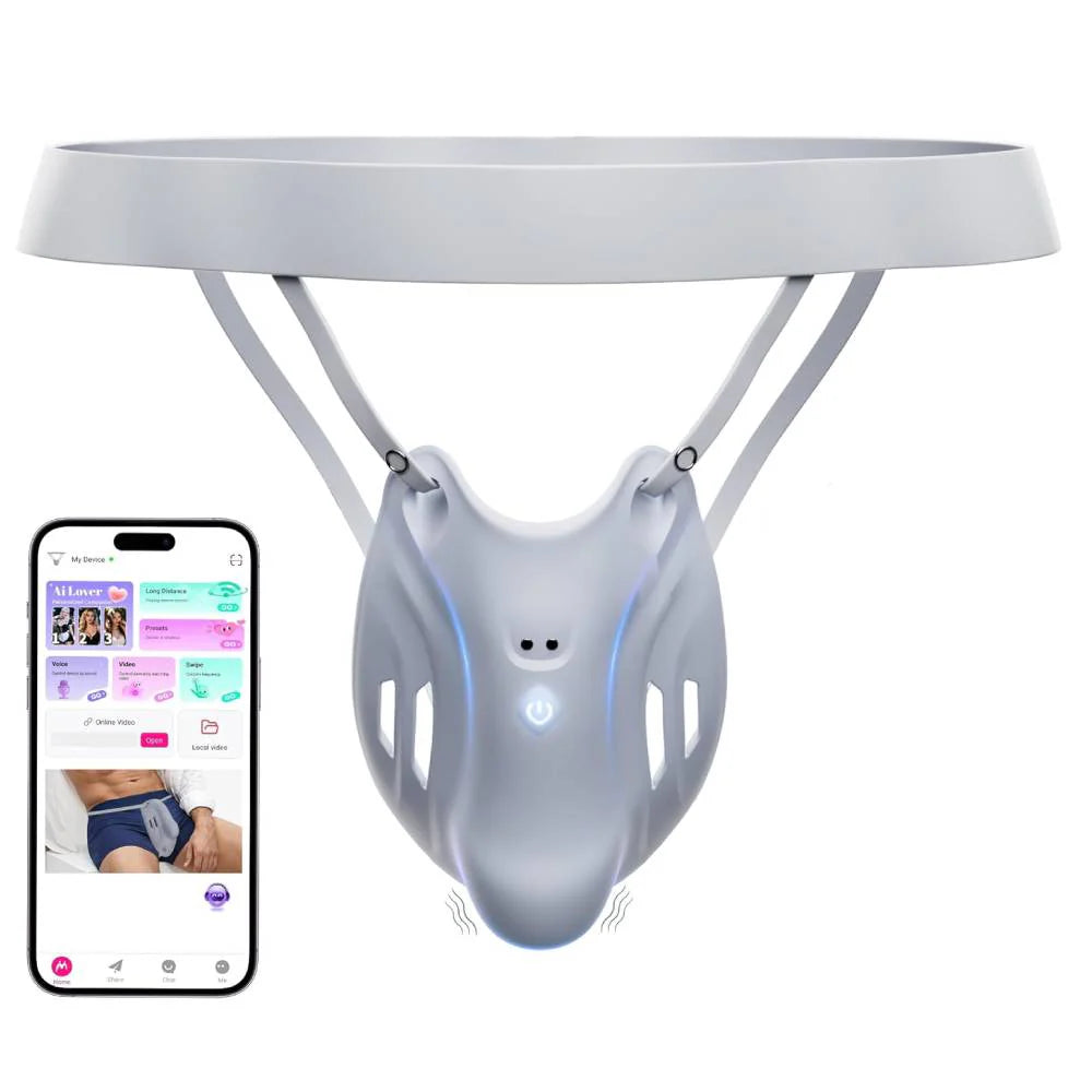 APP-Fernbedienung Masturbator Vergrößerter Hoden Booster mit 9 Vibrationsmodi
