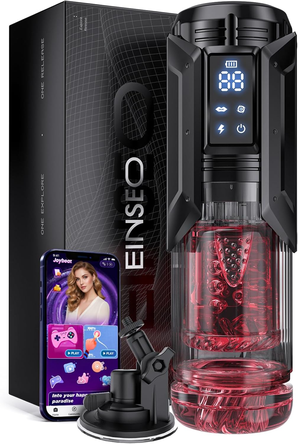 KI-Synchronisierung Automatischer Masturbator Blowjob mit 7 Saug & Stoß & Rotations & Leckmodi