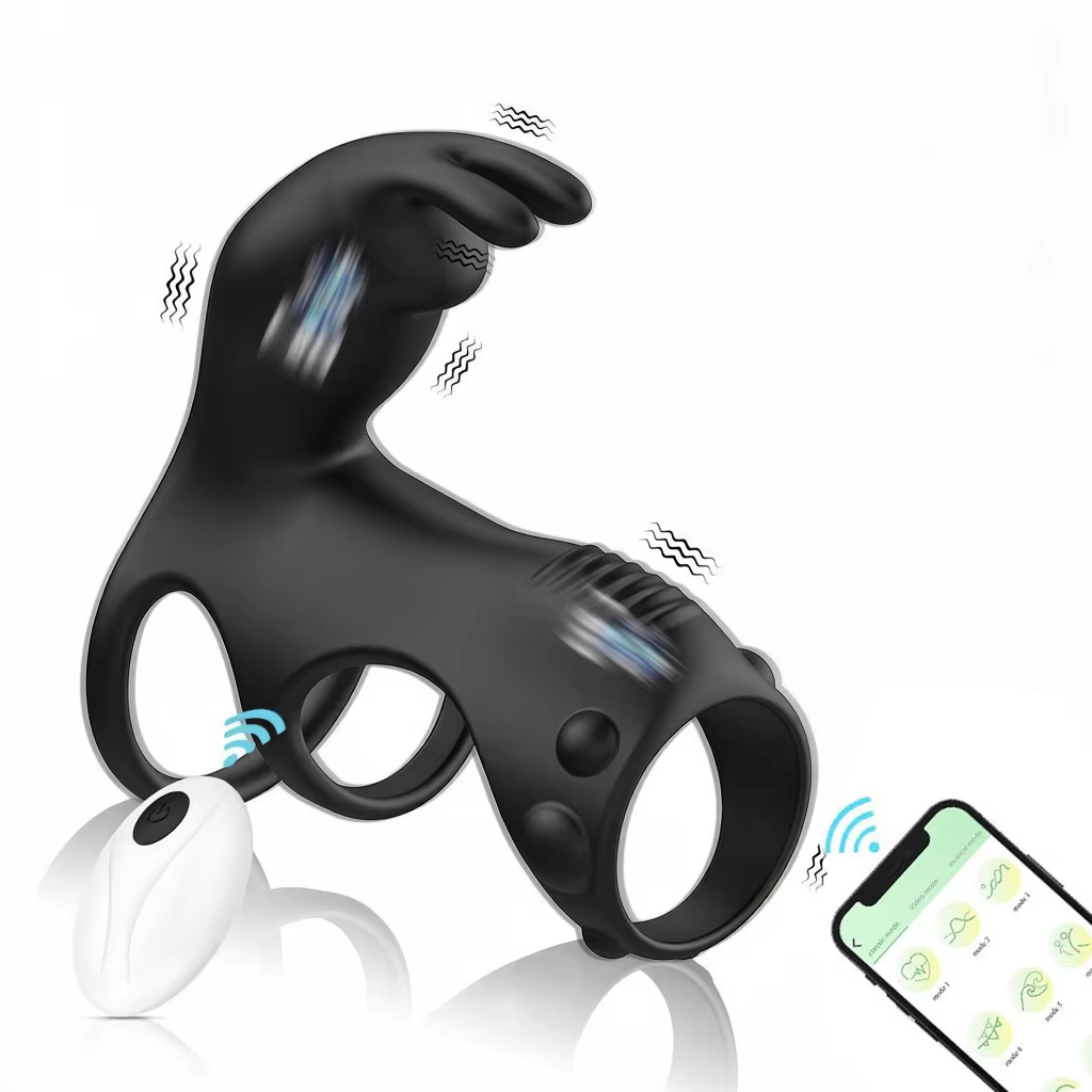 App Cock Ring Cage Penistrainer Vibrator Penishullen mit 10 Vibrationsmodi