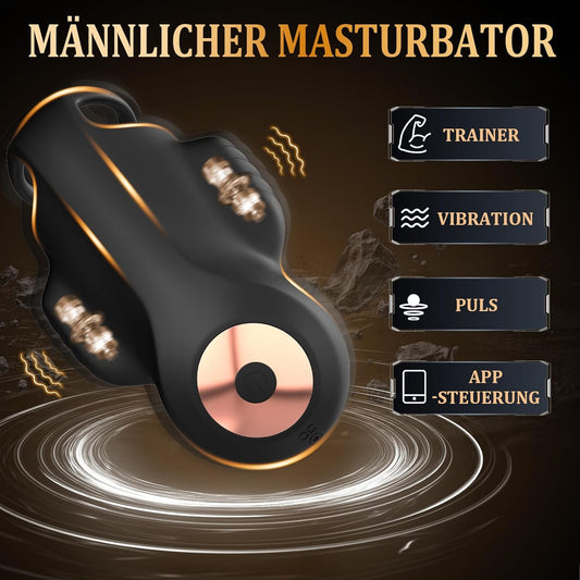 4 IN 1 Elektrische Penistrainer Eichel Stimulator Masturbatoren mit 9 Vibrationsmodi