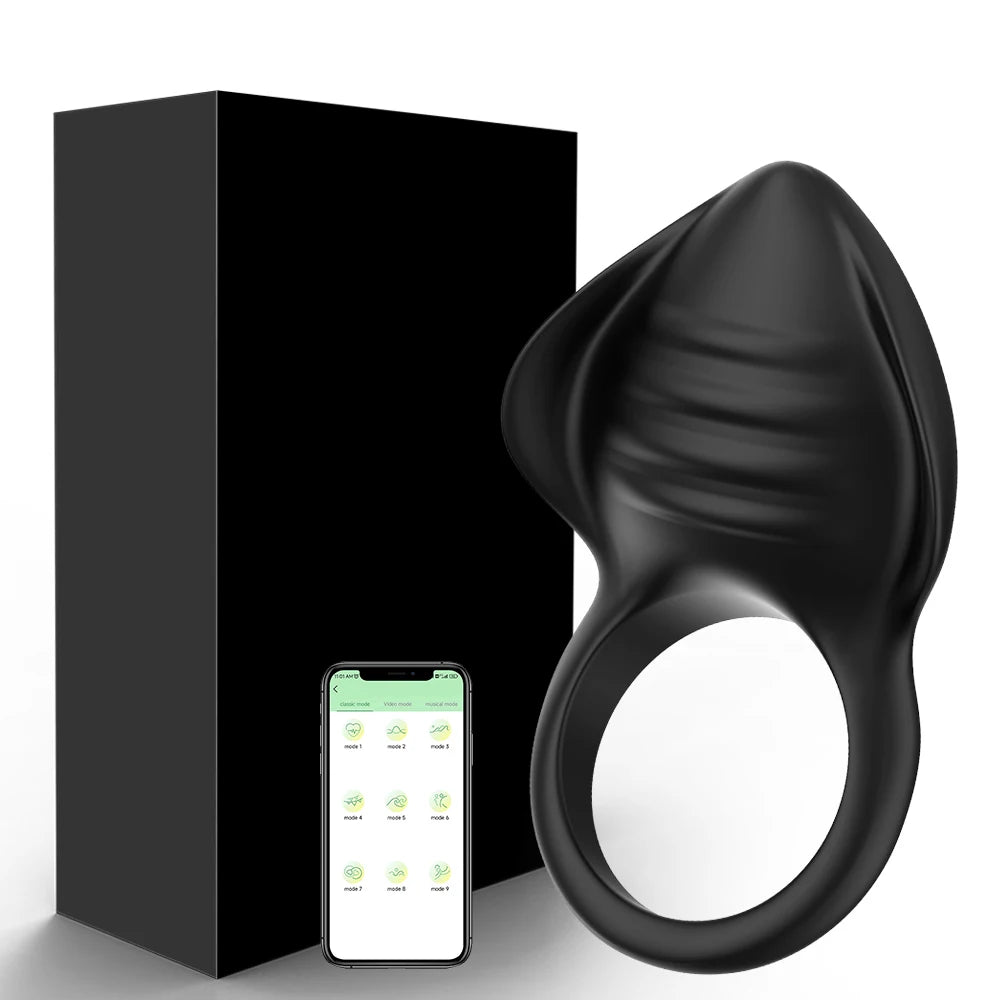 App-gesteuerter Cock Ring Penis Vibrator mit 9 Vibrationsmodi