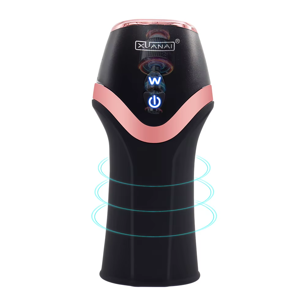 Eichelstimulator Penistrainer Vibrator mit 12 Vibrationsmodi & 6 Saug & Rotationsmodi