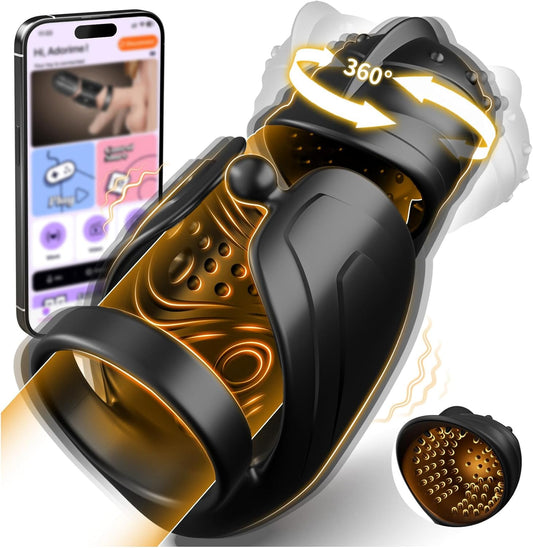 360° Umwickelter Penistrainer Vibrator Cockring mit 10 Schwing und 10 Vibrationsmodi