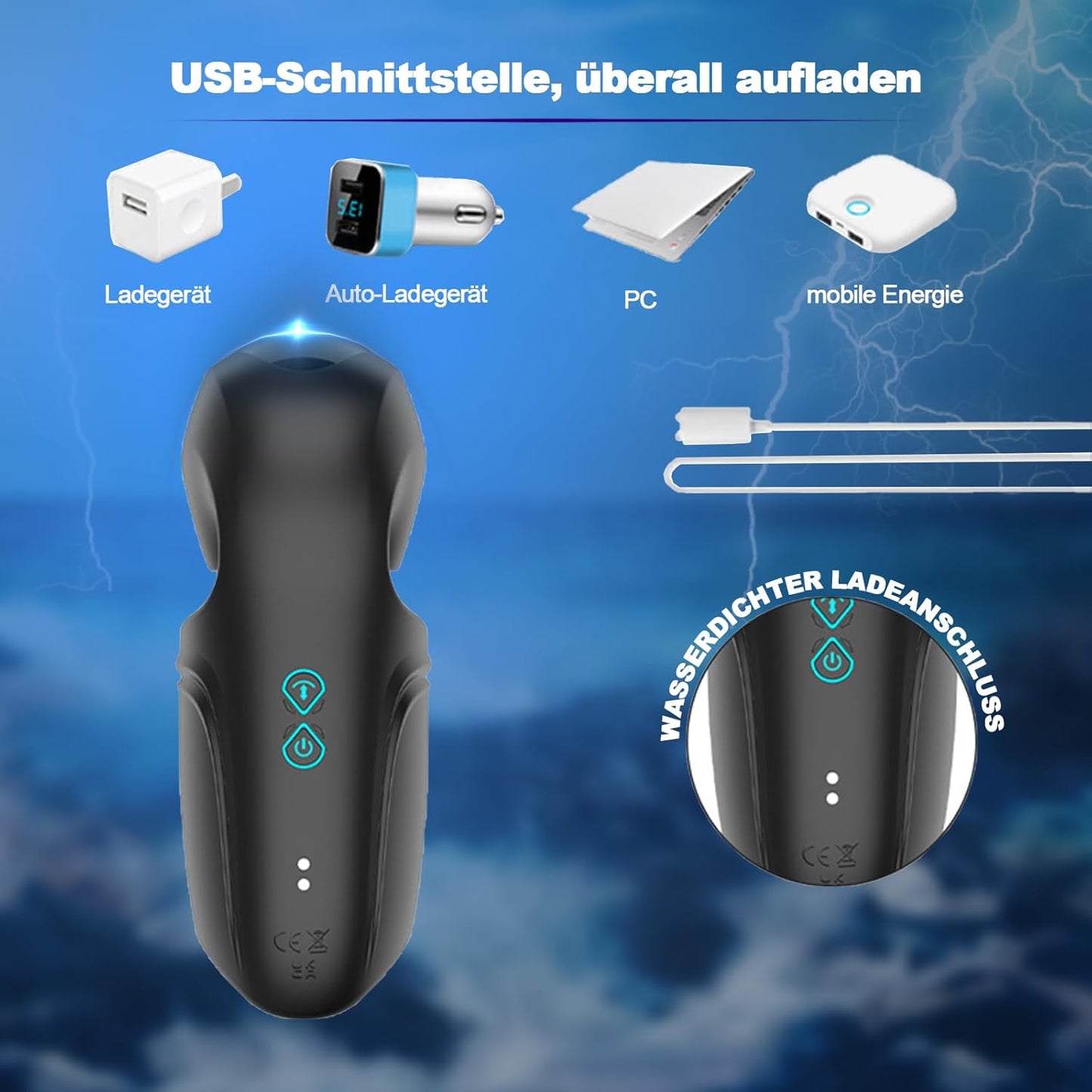 360° Vollumhüllung Automatisch Penistrainer Masturbationsbecher mit 10 Vibrationsmodi