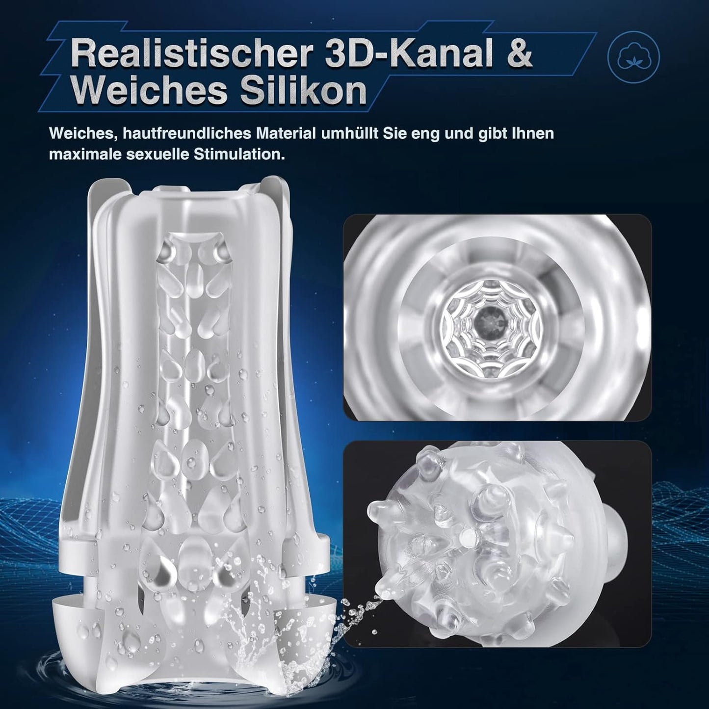 Elektrischer Masturbator Penisstimulator Vibrator mit 7 Vibrations und 3 Saugmodi