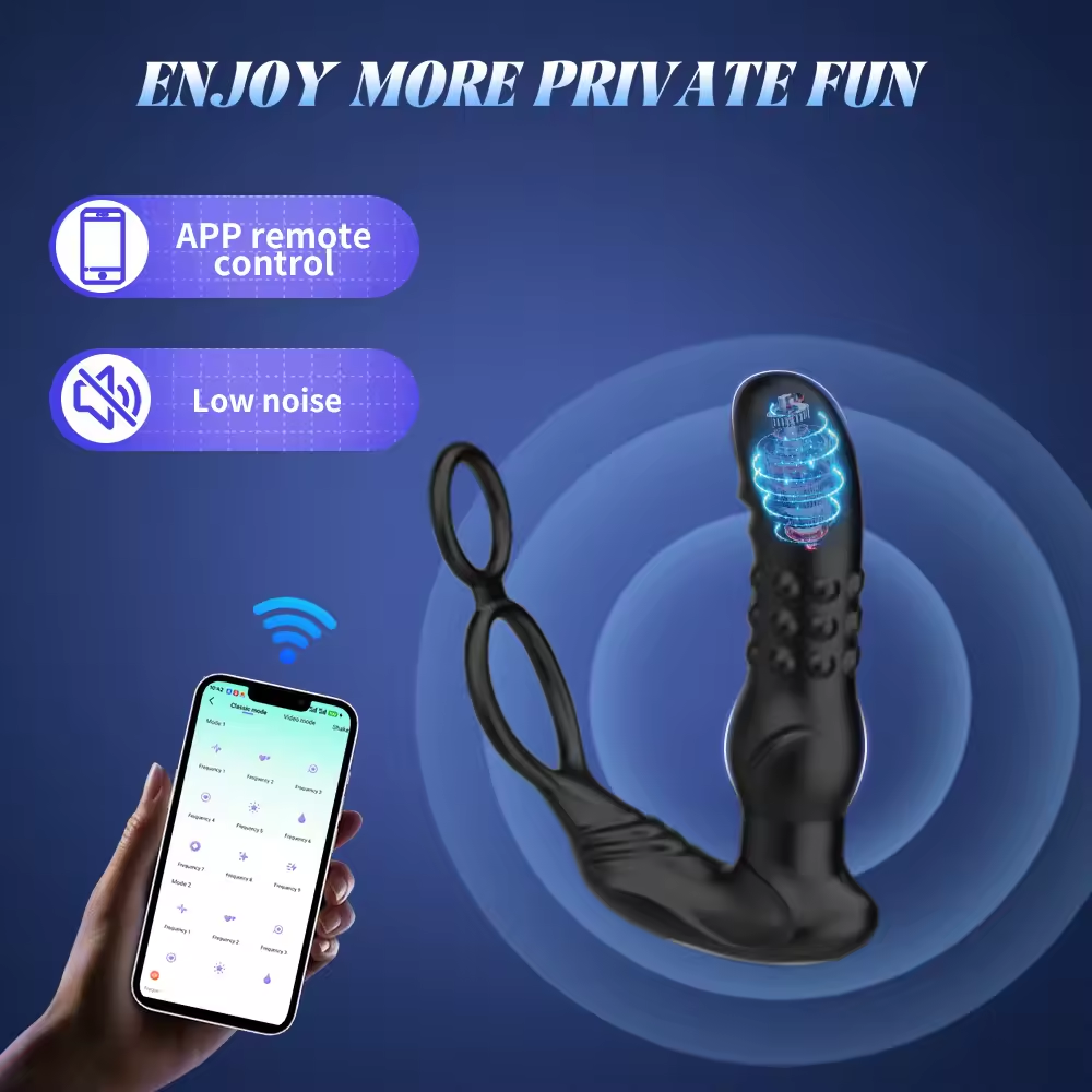 Analvibrator Prostata Massagegerät Buttplug mit 10 Vibrations und Dehnungsfunktionen