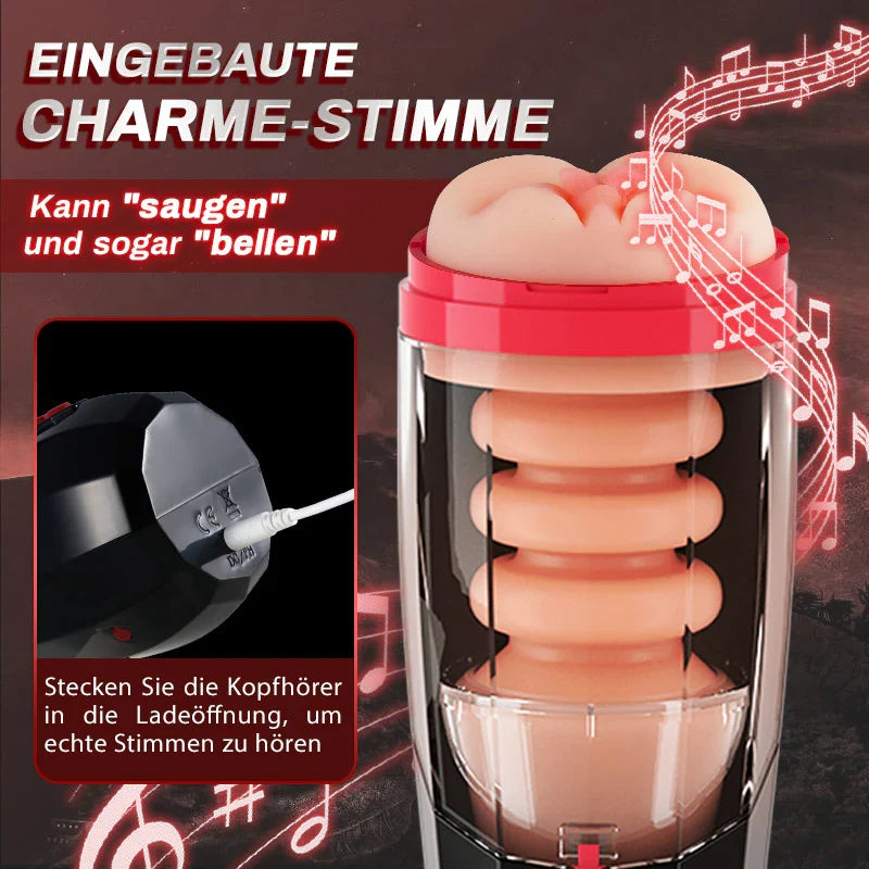 Automatischer Masturbator Stroker mit 10 Vibrationsmodi 5 Teleskopmodi und Saugfunktion