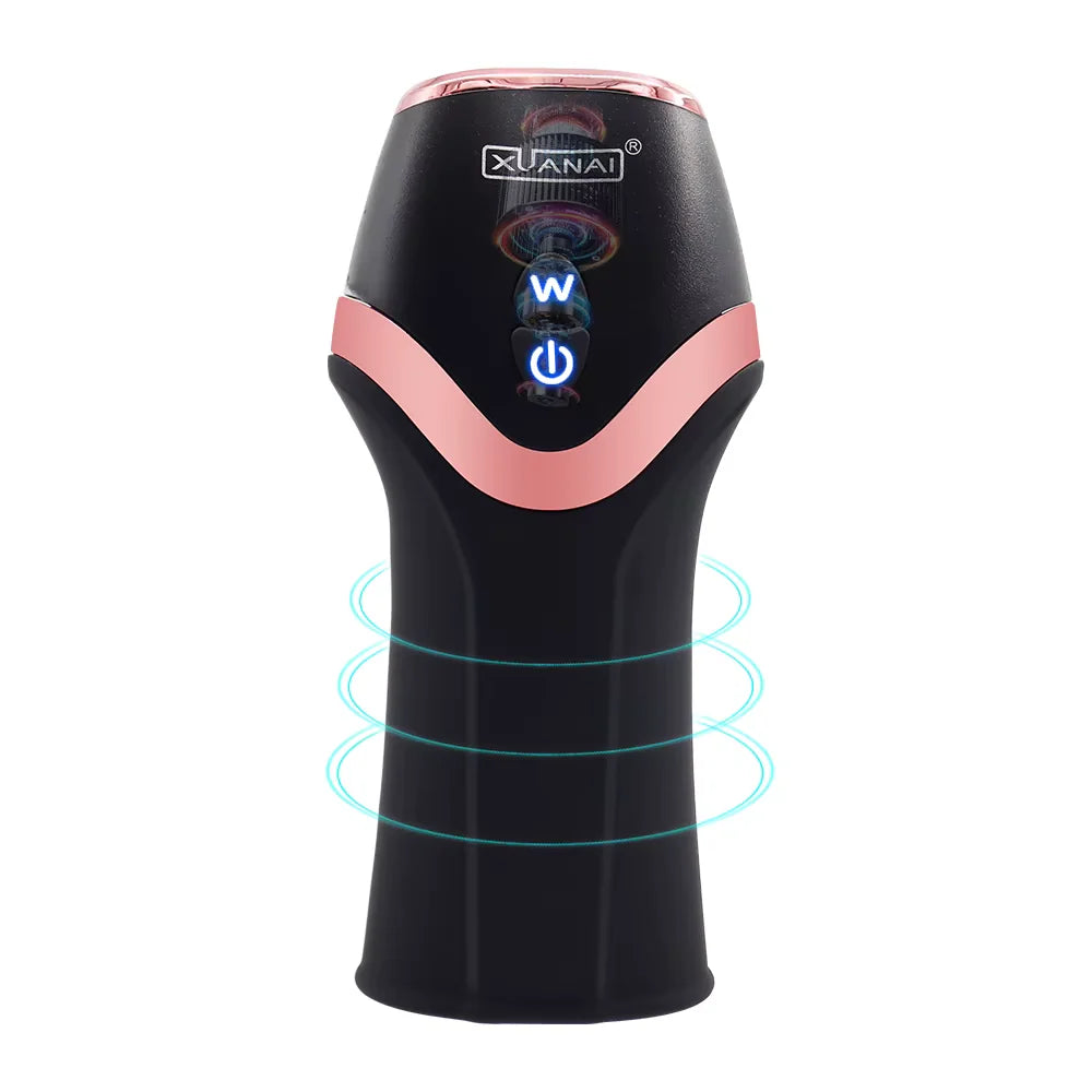 Eichelstimulator Penistrainer Vibrator mit 12 Vibrationsmodi & 6 Saug & Rotationsmodi