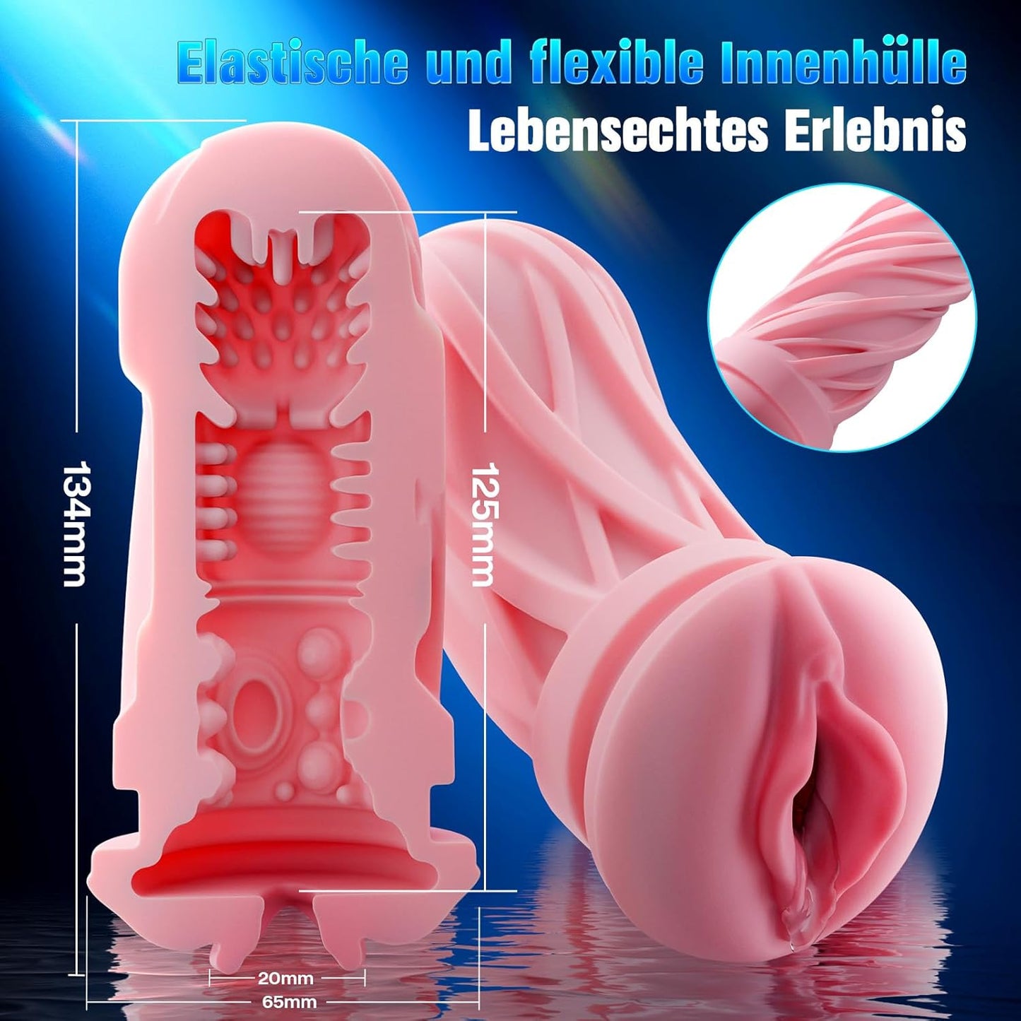 KI-Interaktion 360° Schnellheiz Masturbator mit 5 Teleskopfunktion