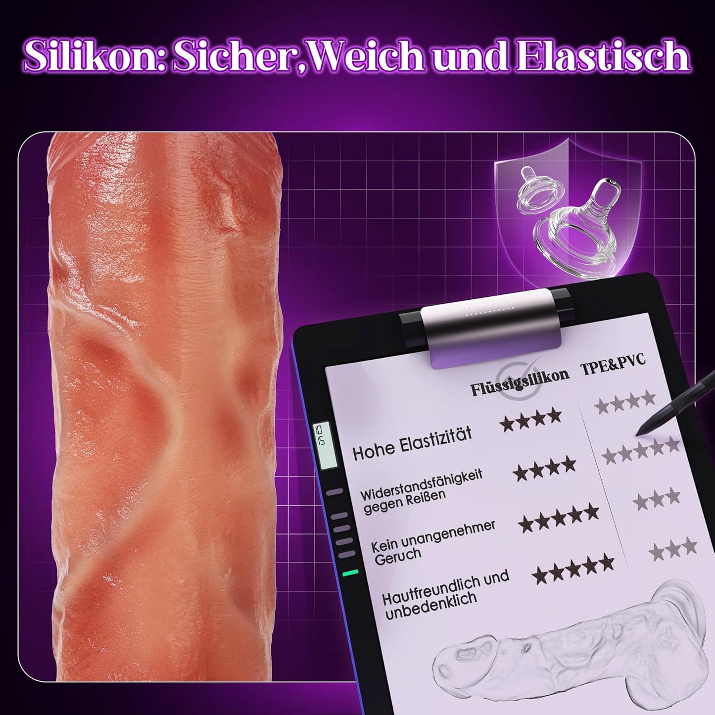 KI-interaktiven Dildo Vibrator Analvibratoren mit 9 Stoßfunktions