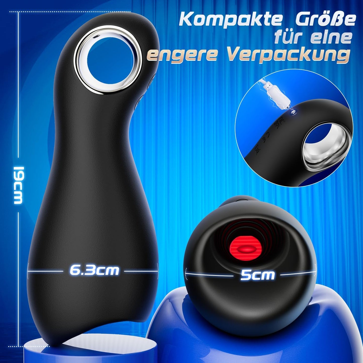 Elektrischer Penistrainer Masturbator mit 5 Zungenleckmodi & 10 Vibrationsmodi