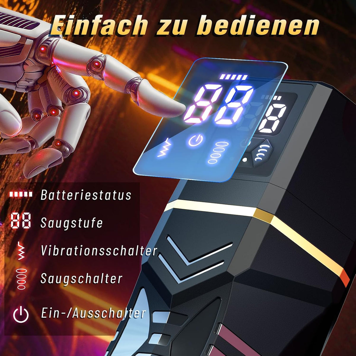 Handfrei Elektrisch Masturbieren Taschenmuschi mit 5 Saugen & 9 Vibrieren