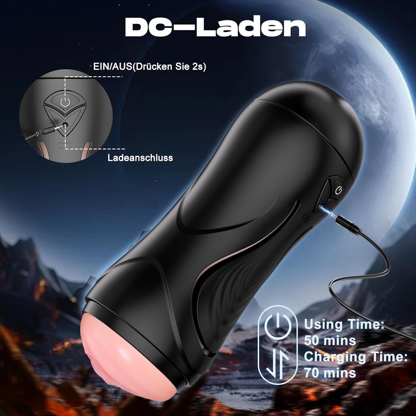 Elektrischer Masturbator Taschenmuschi Blowjob mit 9 Vibrationsmodi
