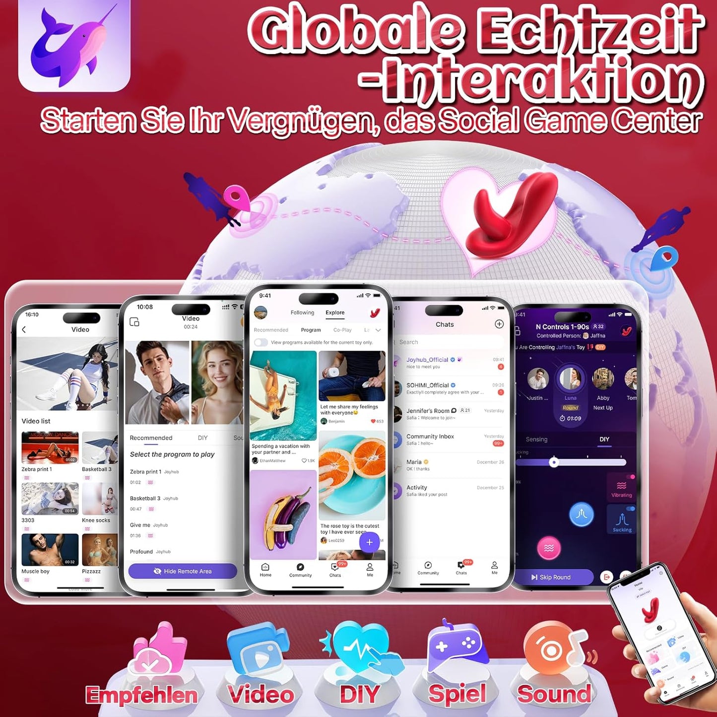 Flirtende Klitoris Vibratorensets Lecken Stimulator mit 10 Modi