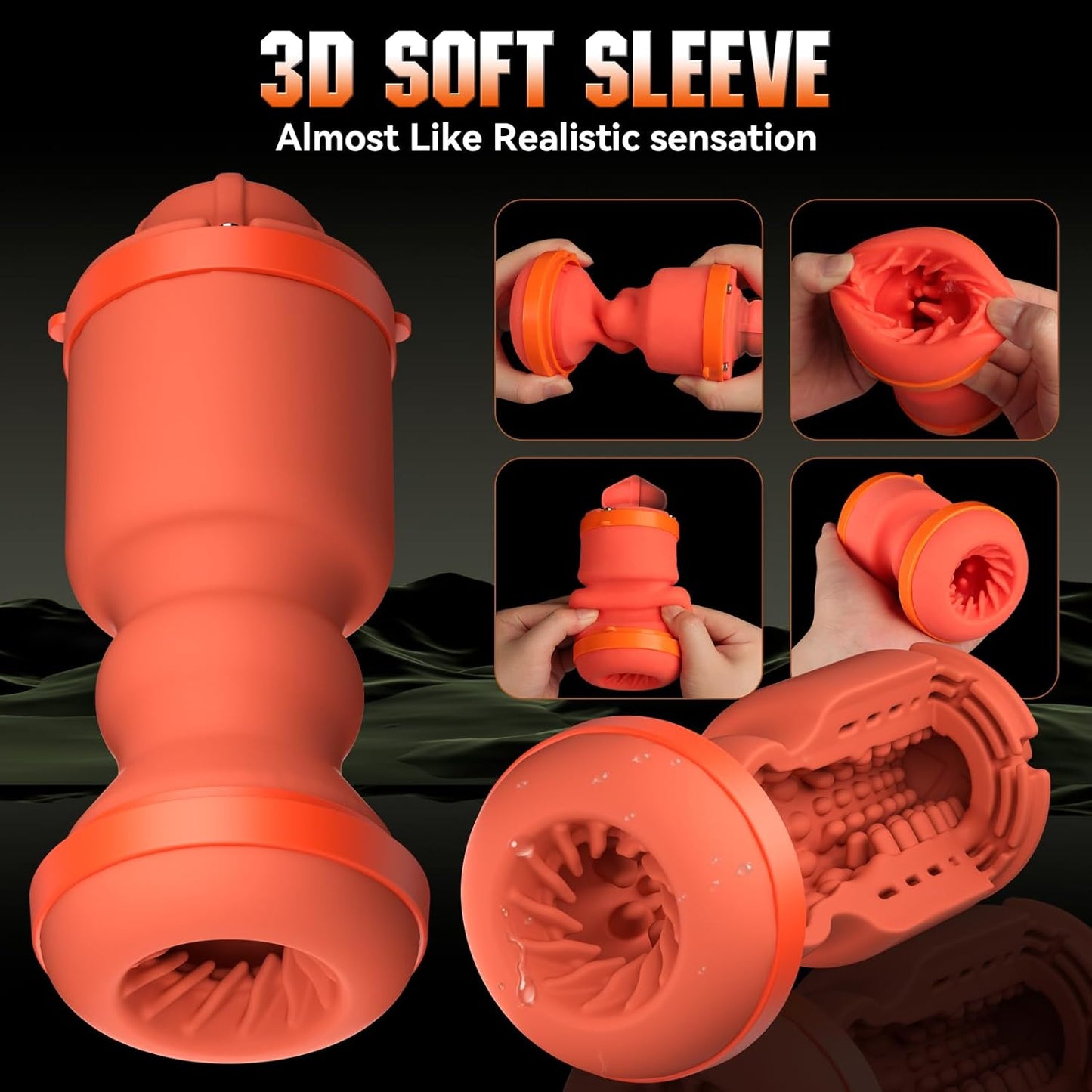 5 IN 1 App-gesteuerte Masturbationsmaschine mit 9 Vibrations & Leck & Stoß & Saugmodi