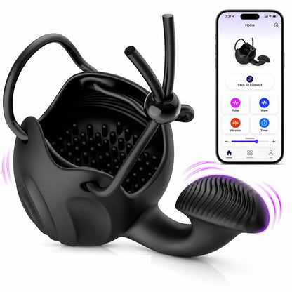 Eicheltrainer Vibrator Penisringe Hodenstimulator Masturbator mit 10 Vibrationsstufen