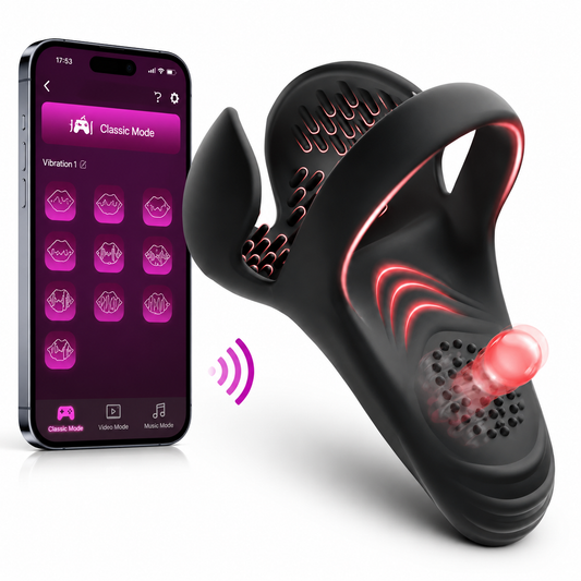 Doppel-Hodensack Penistrainer Vibrator Cock Ring mit 10 Vibrationsmodi