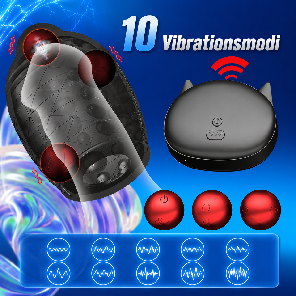 Elektrischer Penis Stimulations Eichel Massage Vibrator Masturbator mit 10 Vibrationsmodi