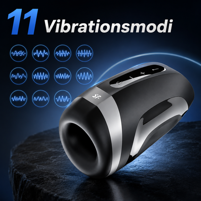 2 IN 1 Automatischer Heat Penistrainer Stimulator Masturbator mit 11 Vibrationsmodi