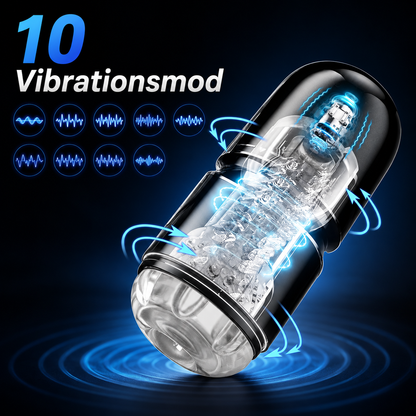 Elektrischer Masturbator Taschenmuschi Penis Pumpe mit 10 Vibrationsmodi