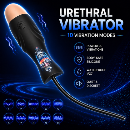 Harnröhrenvibrator Penis Plug Penis Vibrator Masturbieren mit 10 Vibrationmodi