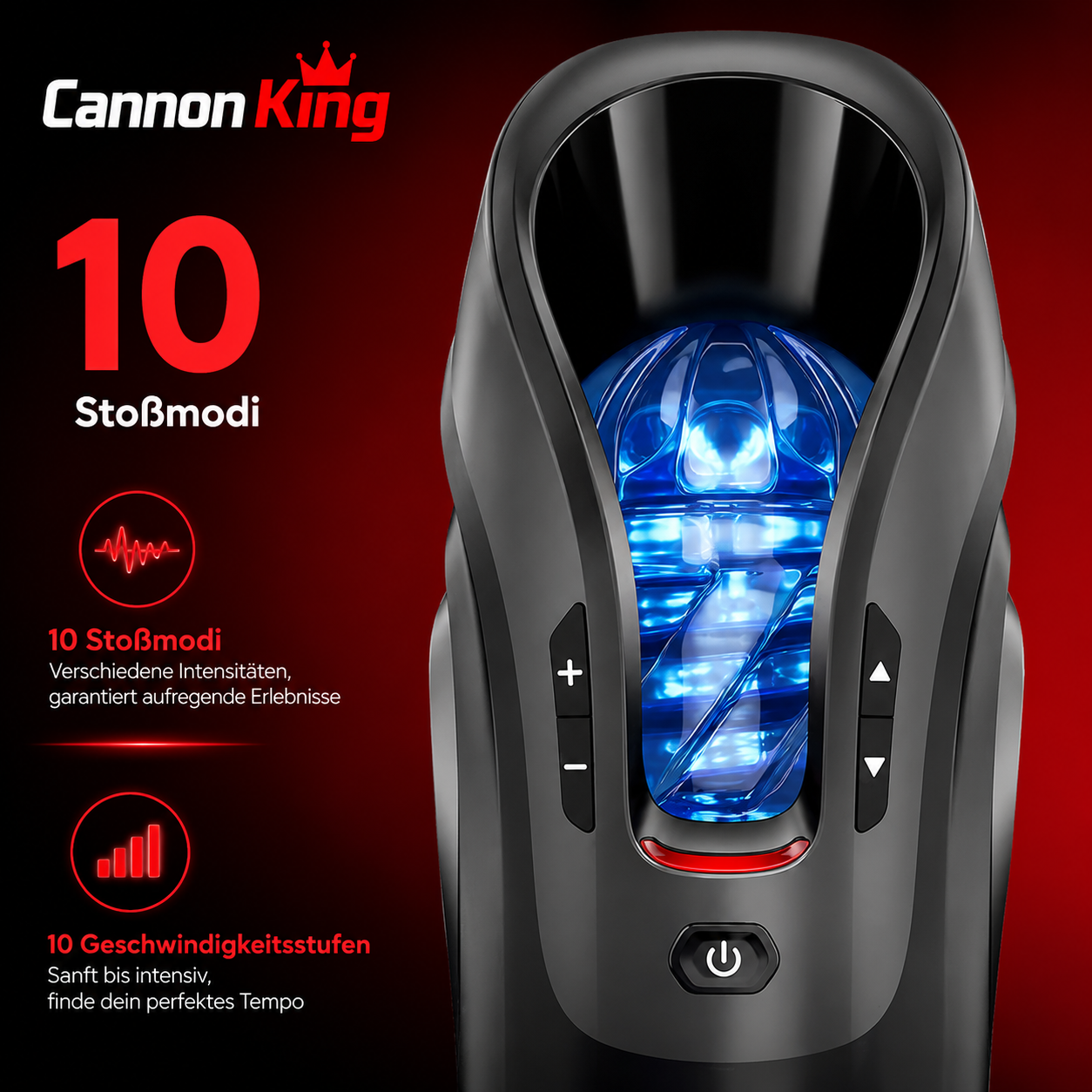 Cannon King Mini Elektrischer Masturbator Cup mit 10 Stoßmodi und 10 Geschwindigkeitsstufen