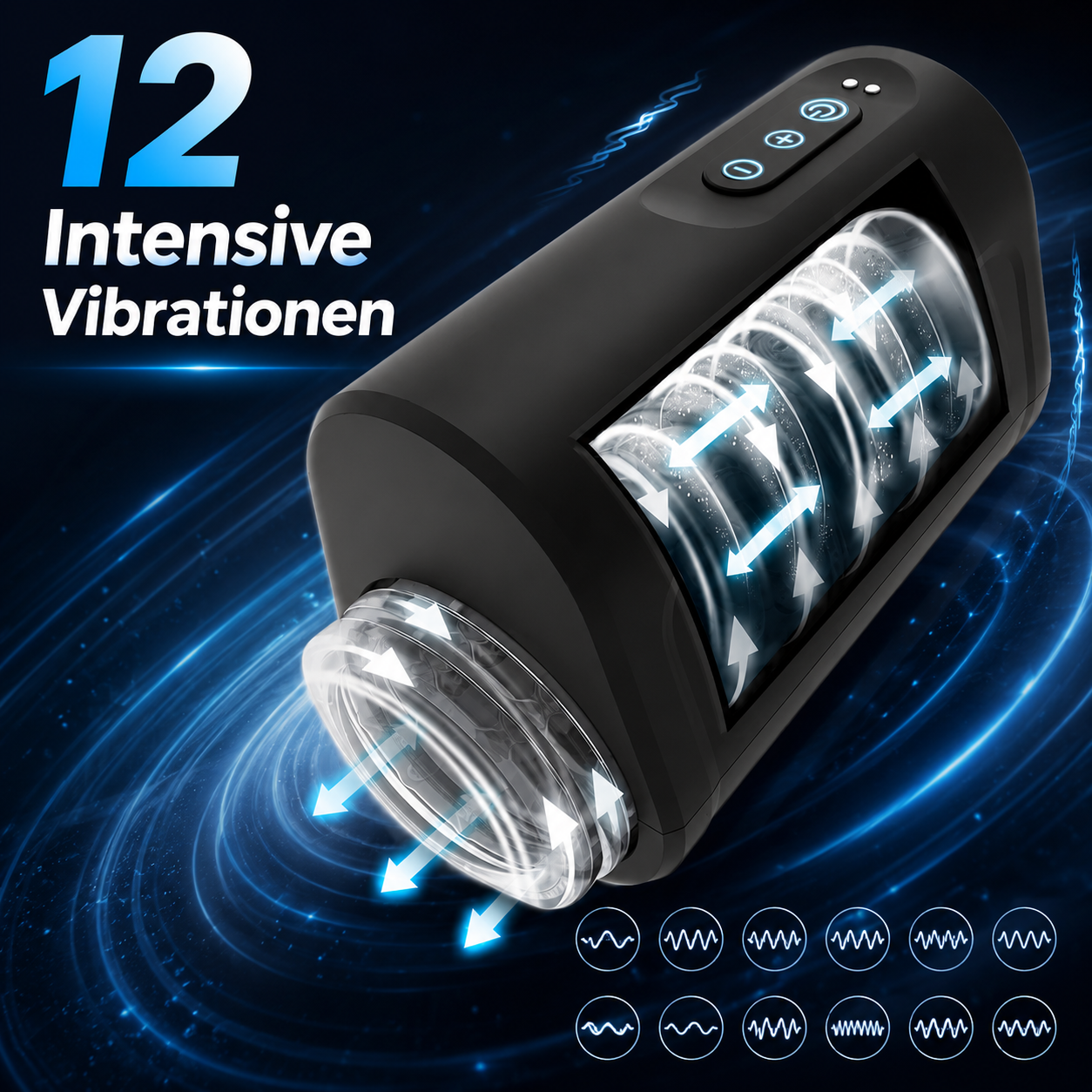 2 in 1 Automatische Rotierender Stoß Masturbator mit 7 Stoß und Rotationsmodi
