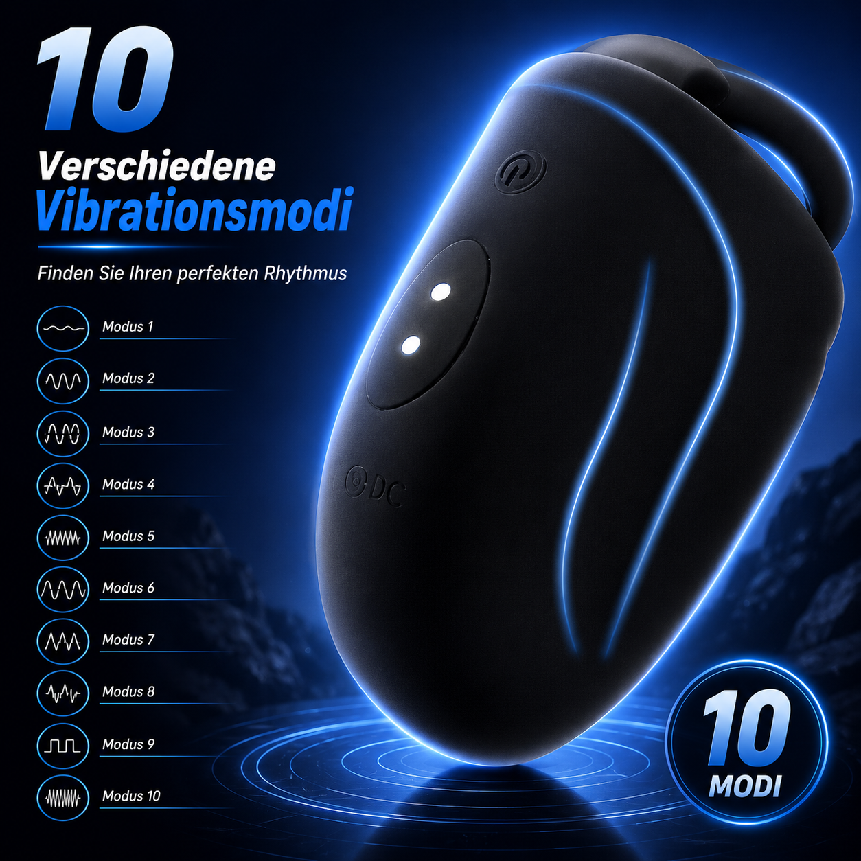 Elektrische Eichel Stimulator Penis Trainer Vibrator Masturbatoren mit 10 Vibrationsmodi