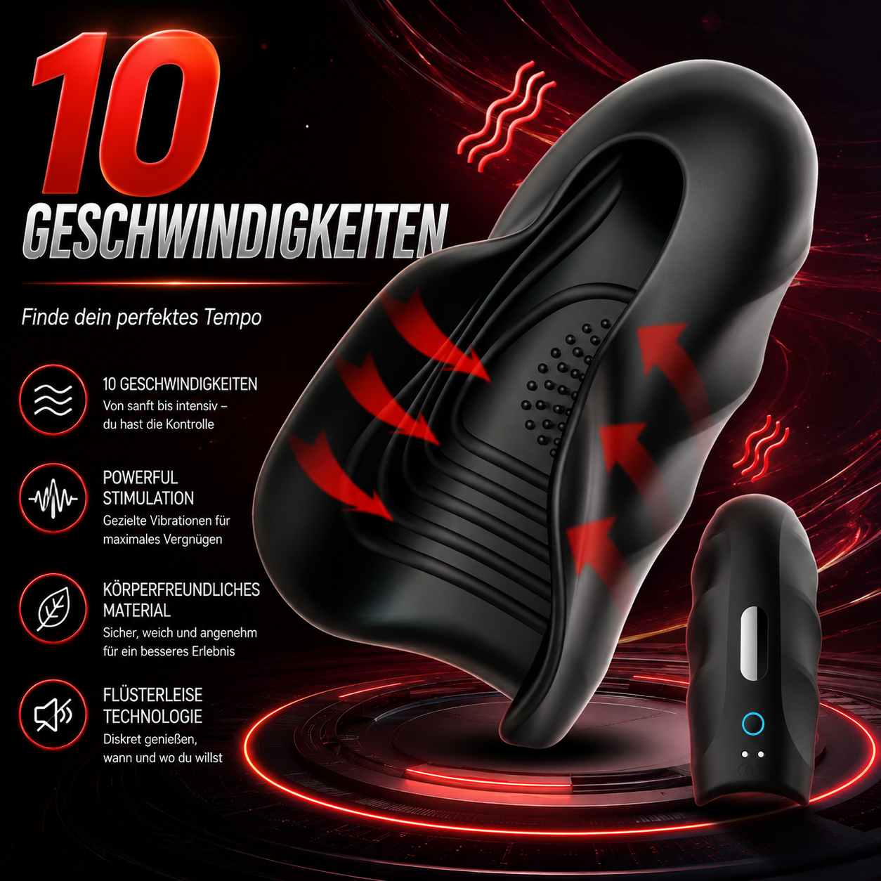 Automatischer Penistrainer Glans Vibrator Masturbatoren mit 10 Geschwindigkeiten