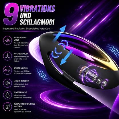 Eicheltrainer Penisvibrator Übungsgerät Stroker mit 9 Vibrations und Schlagmodi