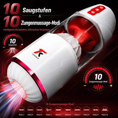 Automatischer Masturbator Penisvergrößerer mit 10 Saugstufen & 10 Zungenmassage-Modi