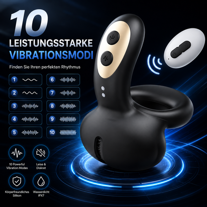4 in 1 Penisring Cockring  Vibratoren mit 10 Leistungsstarke Vibrationsmodi
