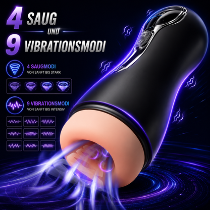 Automatischer Masturbator Penis Stroker Sexmaschine mit 4 Saug und 9 Vibrationsmodi
