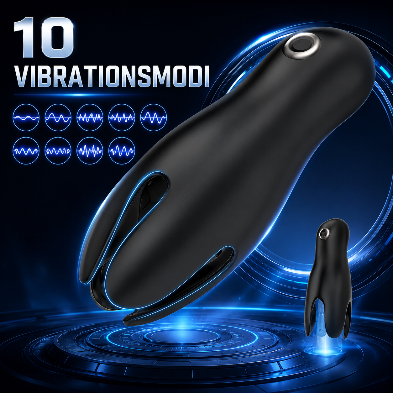 Halbverhüllter Penis Trainer Vibrator Eichelstimulator mit 10 Vibrationsmodi