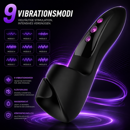 2 in 1 Elektrische Masturbatoren Penistrainer Vibratoren mit 9 Vibrationsmodi