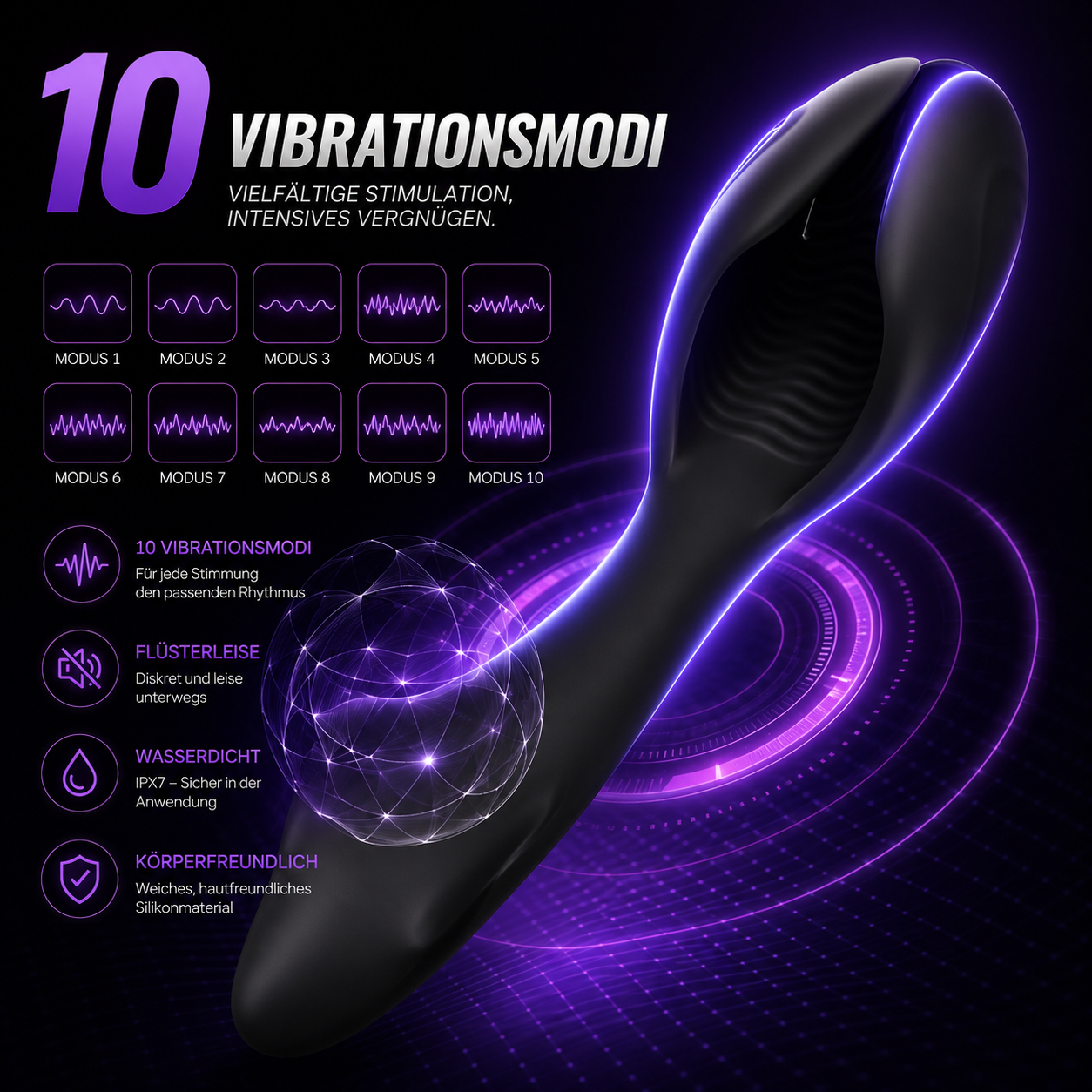 2 IN 1 Elektrische Cup Masturbator Penistrainer Massagegerät mit 10 Vibrationsmodi