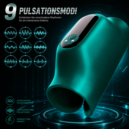 Freihändiger Penistrainer Eichelvibrator Massager Masturbator mit 9 Pulsationsmodi