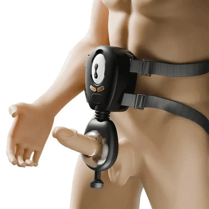 Handfrei Gürtelstil Schub-Strap-on Elektrischer Masturbator mit 9 Ruck & 9 Vibrationsmodi