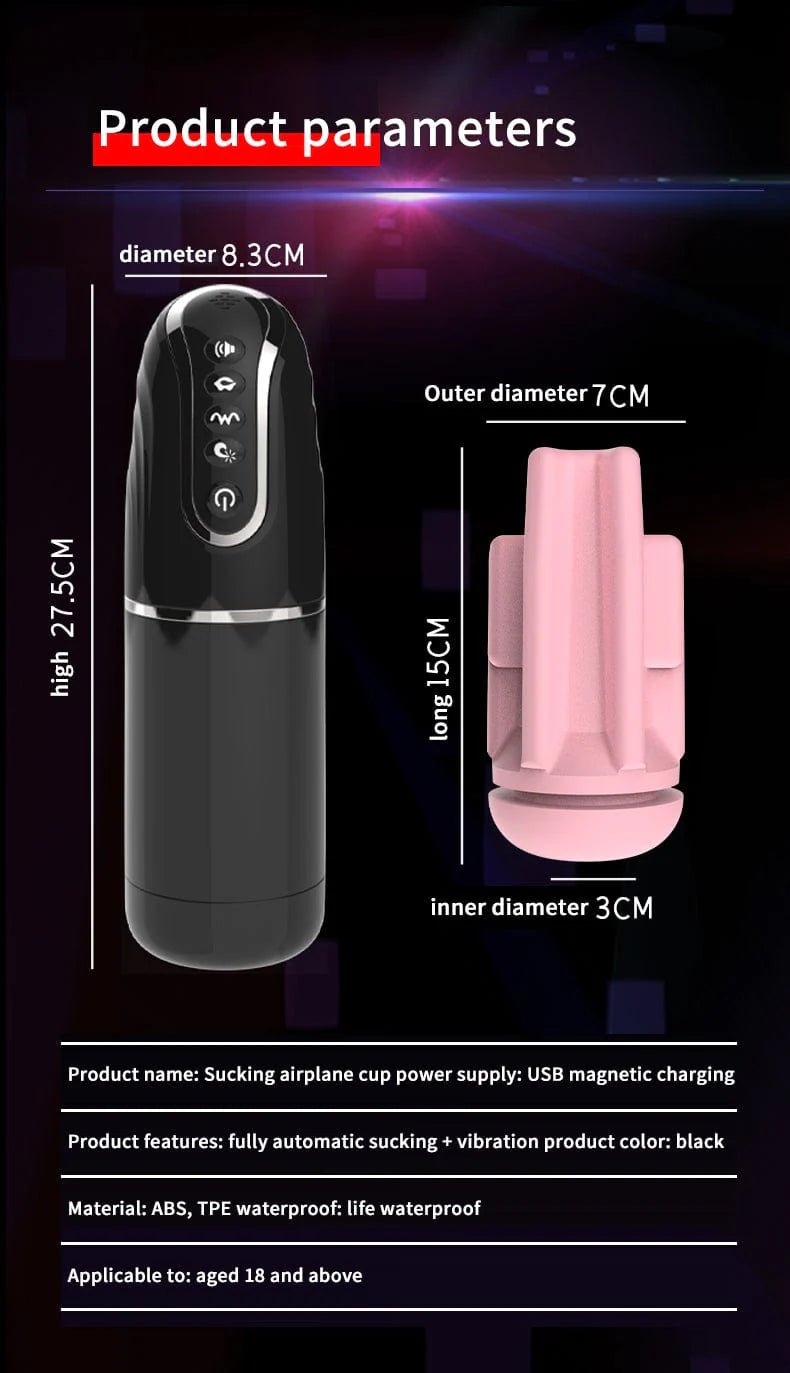 App Steuerung Elektrischer Masturbator Blowjob Simulator mit 6 Vibration & Saugen