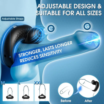 360° Flexibler Ball Penistrainer Cockring Stimulator Masturbatoren mit 9 Vibrationsmodi