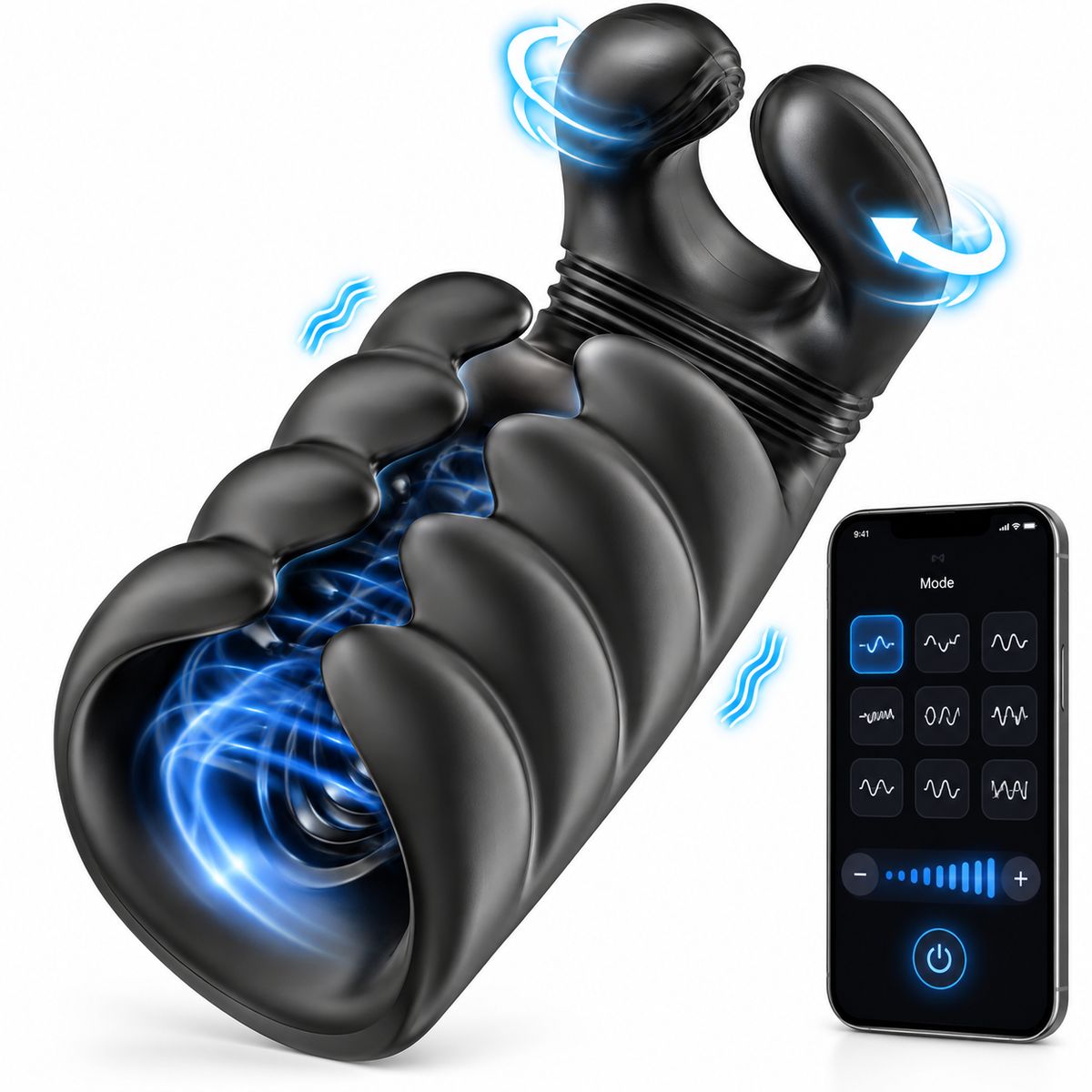 Automatischer Masturbator Penistrainer Vibrator Stimulator mit 10 Schwing und 10 Vibrationsmodi