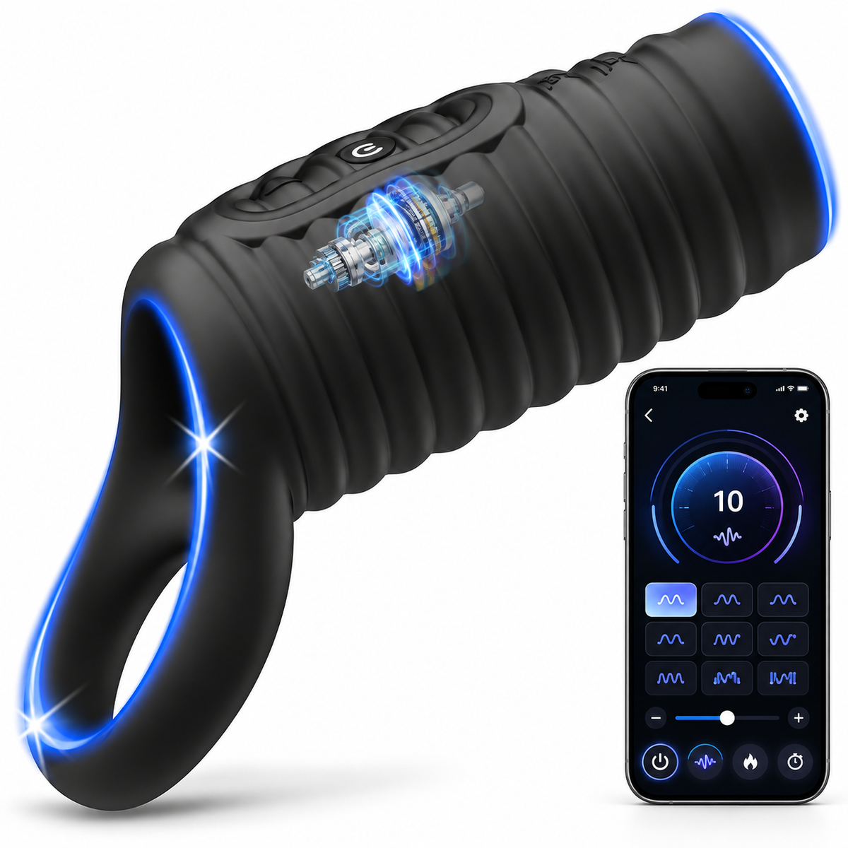 Penisring Vibrator Stimulator Penishülle Penismanschetten mit 10 Vibration