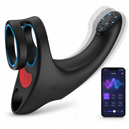 Erektionsmassagegerät Penistrainer Vibrator Cock Ring mit 9 Leistungsstarke Vibrationsmodi