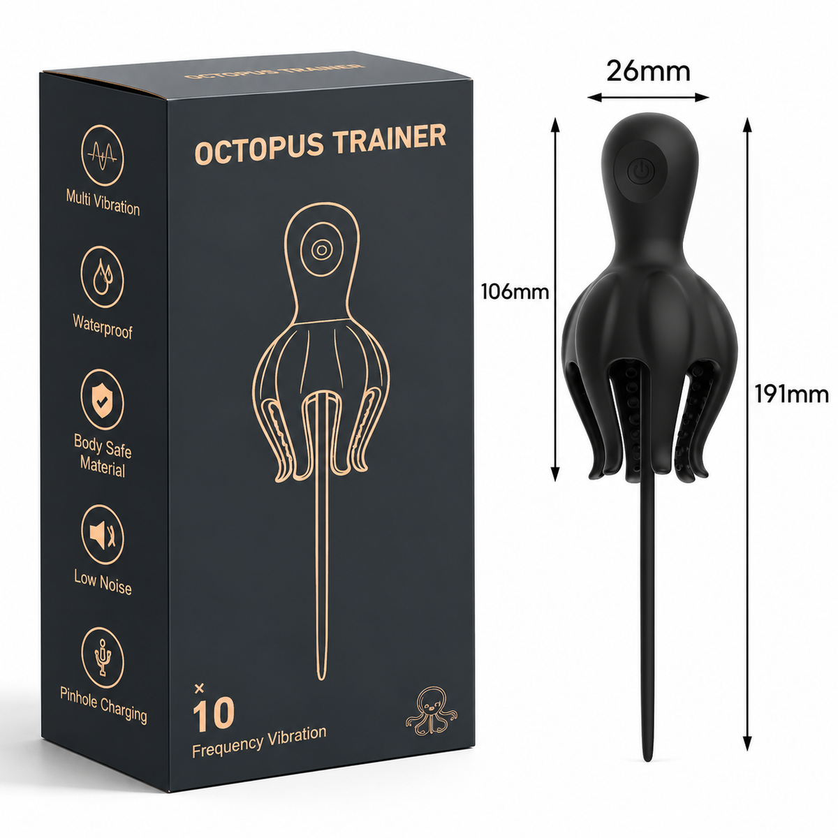 360° Umschließender Penis Trainer Vibrator Dilatatoren mit 10 kraftvolle Vibrationsmodi
