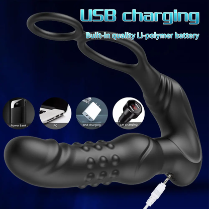 3 IN 1 Anal Vibrator Prostate Massage Stimulator mit 10 Wackeln und 10 Vibrationsmodi