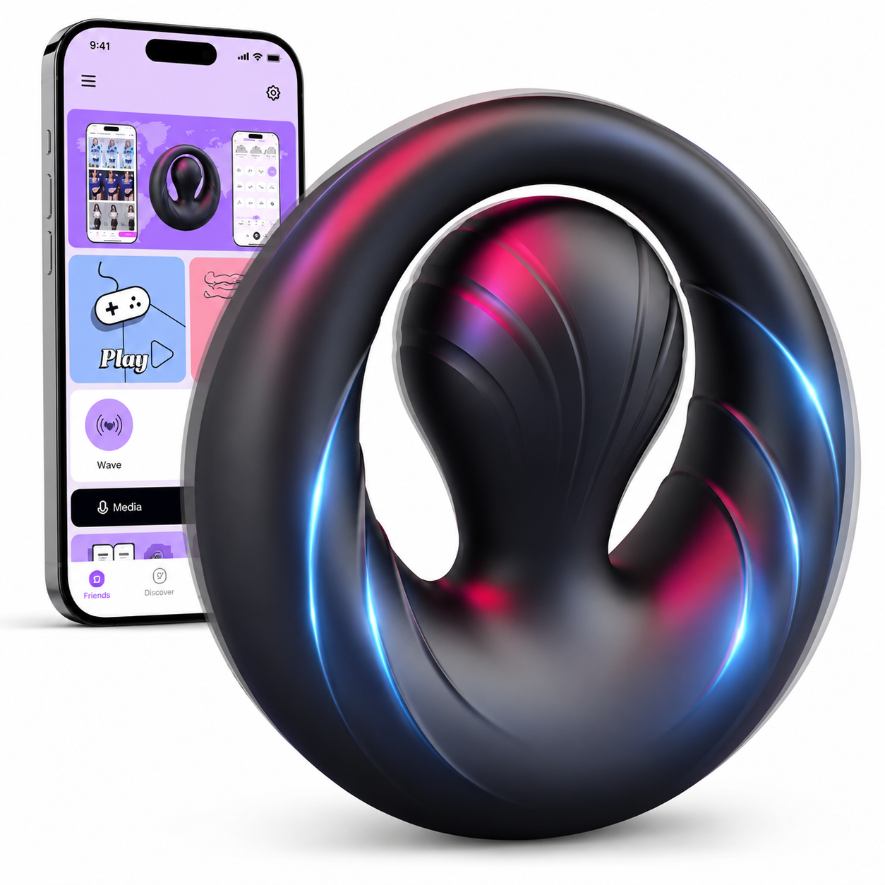 360° Verstellbarer Penisring Vibrator Stimulator Masturbator mit 10 Vibrations