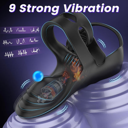 360° Hoden Vollabdeckungsstimulator Penistrainer Vibrator mit 9 Vibrations & Heizmodi